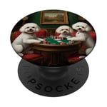 Dogs Playing Poker Bichon Frisé Bichons Frise Dog breed PopSockets Swappable PopGrip