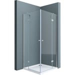 Cabine de douche transparent en angle 80x100 paroi de douche Ravenna1 pare-douche avec receveur bac à douche - Transparent - Sogood