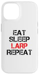 Coque pour iPhone 14 Eat Sleep Larp Repeat Live Action Jeu de rôle