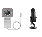 Logitech StreamCam Full HD USB-C Webcam & Yeti Professional USB Microphone Bundle - White & Black