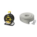 Stak REELART-FR-25 Enrouleur electrique professionnel, water proof IP44 cable 25m en caoutchouc 3G2. & Kärcher 29971000 Acier inoxydable Kit Tuyau Plat en Textile et Collier de Serrage 10 m, Gris