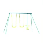 TP Toys Kids Double Swing Set With Glide Ride