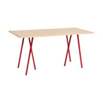 HAY Loop Stand incl. support spisebord 92,5x200 cm Maroon red-clear lacq. oak