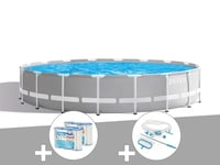 Kit piscine tubulaire Intex Prism Frame ronde 5,49 x 1,22 m + 6 cartouches de filtration + Kit d'entretien