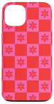 Coque pour iPhone 13 Grand damier classique à carreaux orange et rose