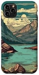 Coque pour iPhone 11 Pro Max Rocky Mountain Lake Vintage Paysage graphique