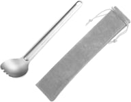 Long Handle Titanium Spork Metal Lightweight Cutlery for Camping & Home Use