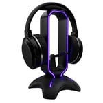 Tilted Nation Support de casque RVB et support de casque de jeu pour écran de bureau avec support de cordon élastique et concentrateur USB 3.0 pour Xbox, PS4, PC – Cadeau parfait pour accessoires de