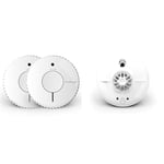 FireAngel Optical Smoke Alarm with 10 Year Sealed For Life Battery, FA6620-R-T2 (ST-622 / ST-620 replacement, new gen) - Twin Pack, White & HW1-R Heat Alarm, White
