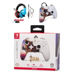 Manette SWITCH Filaire Nintendo ZELDA Hero's Ascent Officielle + Casque Gamer PRO H3 Rouge BLEU SPIRIT OF GAMER SWITCH