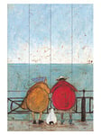 The Art Group Sam Toft Doris Earwigging Wood Print, Multi-Colour, 40 x 59 x 1.3 cm