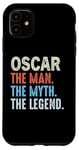 Coque pour iPhone 11 Oscar The Legend Name Personnalisé Cute Idea Homme Vintage