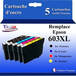 Lot de 5 cartouches d'encre compatibles 603XL pour Epson XP-4100 - T3AZUR