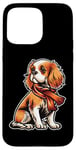 iPhone 15 Pro Max Cavalier King Charles Spaniel Dog Scarf Pumpkin Thanksgiving Case