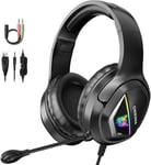 Gaming Headset with Microphone for PC Laptop PS4 Xbox One PS5 Headphones LED USB