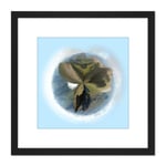 Little Planet Effect An Teallach Scotland Panorama View Photo 8X8 Inch Square Wooden Framed Wall Art Print Picture with Mount