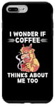 Coque pour iPhone 7 Plus/8 Plus Joli lama kawaii I Wonder If Coffee Thinks About Me Too