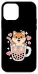 Coque pour iPhone 12 mini Shiba Inu Boba Pearl Milk Tea Chiot Shibas