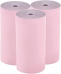 3 Rouleaux de Papier Thermique,Rouleau thermique Papier pour Mini Thermique Imprimante,Mini Imprimante Photo,57 * 30 mm,Non autocollant,Rose