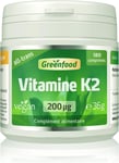 Greenfood Vitamine K2 (MK-7, All-Trans), 200 Μg, Dose Élevée, 180 Comprimés, Veg
