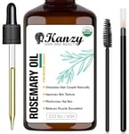 Kanzy Rosemary Oil for Hair Growth 60ml, Pure Organic Rosemary Oil Blended with Grapeseed Oil for Dry Damaged Hair, Beard, Eyebrow & Lash Growth as Itchy Scalp, Massage Oil & Skin Care