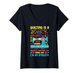 Womens Quilting Knitting Crochet Sewing Machine Fabric Crafting V-Neck T-Shirt