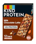 KIND Protein Bars, Gluten Free Snack Bars, Milk Chocolate Latte, High Fibre, Healthy Snack, Source of Protein, No Artificial Colours, Flavours or Preservatives, Multipack 12 x 50g