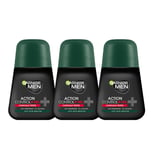 Garnier Men Mineral Action Control+ 72H Roll-on Deodorant 3, 6 Pack