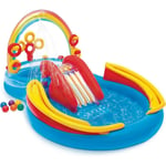 Multicolore Rainbow slide piscine gonflable pour enfants avec Toboggan aquatique et anneau de levage pour les enfants de 2 ans et plus