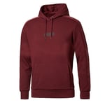 Puma Graphic Logo Long Sleeve Pullover Burgundy Mens Velvet Hoodie 844462 02 Cotton - Size Small