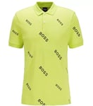 New Hugo BOSS mens green lime golf paddy pro phillipson polo t shirt top LARGE L