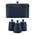 Tower Sera Bread Bin & Canisters with Smoked Black Trim Kitchen Set (Midnight