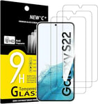 NEW'C 3 Pack Designed for Samsung Galaxy S22 5G, Screen Protector Tempered Glass,Case Friendly Scratch-proof, Bubble Free, Ultra Resistant