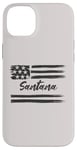 Coque pour iPhone 14 Plus Santana – Nom personnalisé, étoiles et rayures, drapeau des États-Unis