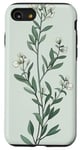 iPhone SE (2020) / 7 / 8 Leaves Botanical Plant Line Art Sage Green Wildflower Floral Case