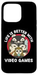 Coque pour iPhone 15 Pro Max La vie de jeu Kawaii Panda est meilleure avec les jeux vidéo