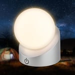 BRILONER - Mini lampe de table LED sans fil IP54 avec touche, variateur par paliers, batterie et source interchangeables, lampe de chevet, boule, lampe LED, lampe de table à batterie, 10x8x9 cm