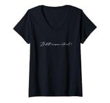 Womens Babette measure oatmeal V-Neck T-Shirt