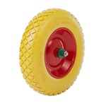 WilTec Roue – Pneu de brouette 4.8/4.00-8 avec Axe Jaune Increvable Charge Jusqu’à 160 kg