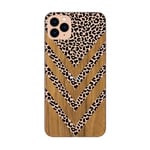 Coque Iphone 12 MINI effet bois leopard noir