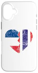 Coque pour iPhone 16 Plus Drapeau thaïlandais en forme de cœur | France Thaïlande Roots Vintage