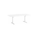 Sans Marque - Table de réunion assis-debout à réglage électrique l 200 x p 100 cm - Nivo - Maxiburo - Blanc