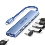 LENTION Hub USB C Multiport Adaptateur avec Charge PD 100W, 4K HDMI, 4 Ports de Données USB-A, Hub Type C pour MacBook Pro 2024-2016, Nouveau Mac Air, iPhone 15/16 Plus Pro Max, etc (CH17 Bleu)