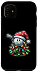 Coque pour iPhone 11 Chapeau de Noël mignon Kawaii Mini Golf Golfeur Noël