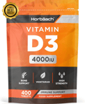 Vitamin D 4000IU | 400 Tablets | High Strength Vitamin D3 Supplement by Horbaach