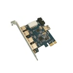 Carte Contrôleur USB 3.0 Sur Port PCI-E - NEC+GL 4+1 Ports USB3 type A + 2 Ports internes sur connecteur 19 points