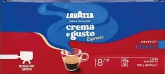 Lavazza Coffee Cream and Taste Ground Espresso Coffee for Machine 250g x 4