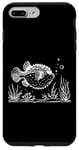 Coque pour iPhone 7 Plus/8 Plus Line Art Poisson et ichtyologiste Amazon Puffer