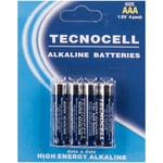 Tecnocell Alkaline Batterier - AAA - 1,5V - 4 stk