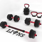 20KG DUMBBELLS SET Vinyl Gym Free Weights Adjustable Dumbbells Bar Plates Discs